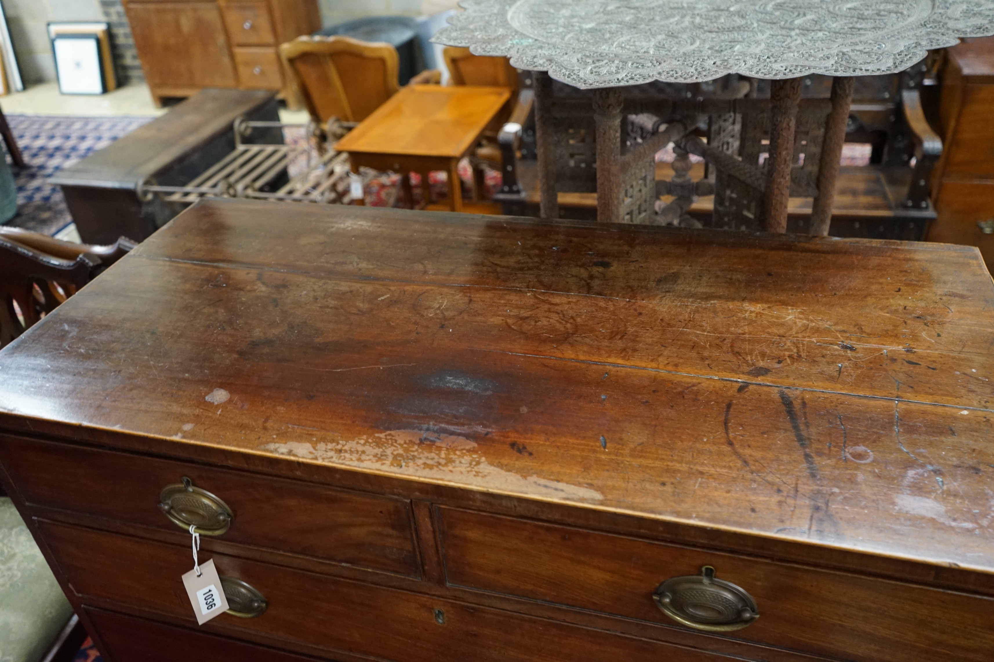 A George III mahogany chest, width 107cm, depth 51cm, height 113cm